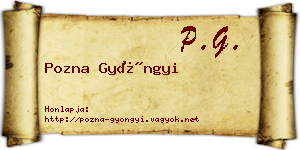 Pozna Gyöngyi névjegykártya